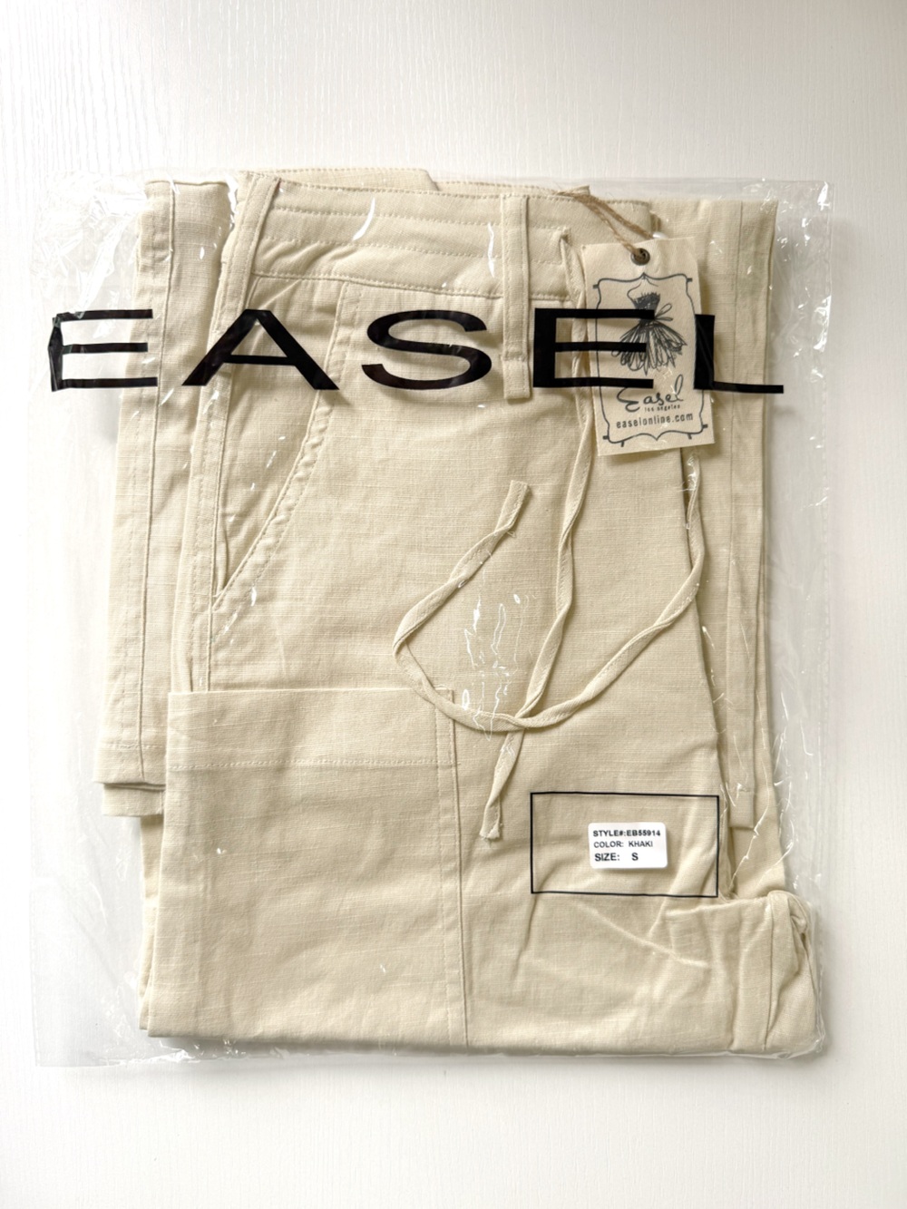 Easel | Laid Back Artisan Linen Blend Wide Leg Utility Cargo Pants New NWT Small - Picture 8 of 10